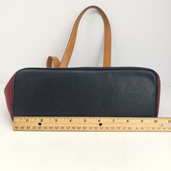 LA Tour Eiffel 1887 Red Green and Blue Pebbled Leather Handbag - Picture 10 of 14